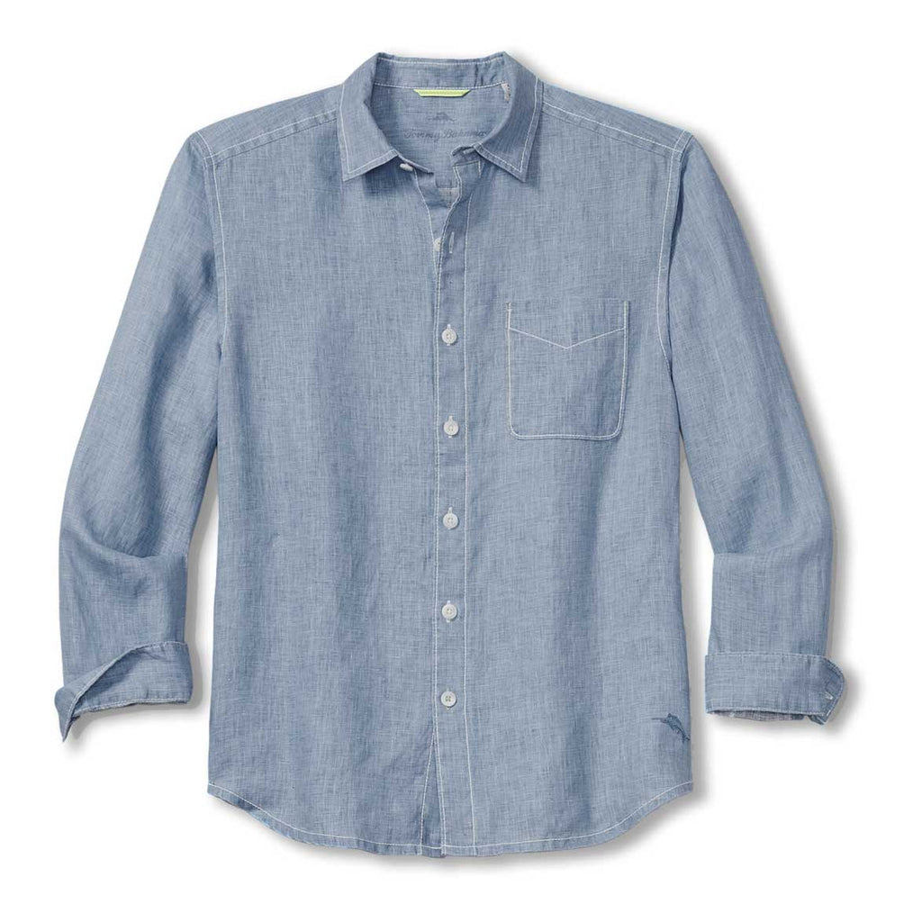 Tommy Bahama Sea Glass Breezer Long Sleeve Linen Shirt in Blue