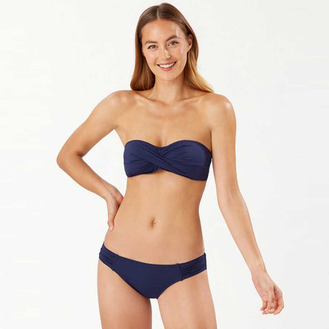Charnos Desert Island Twist Front Bandeau Bikini Swim Top in Berry - Busted  Bra Shop