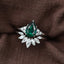 Pear Shaped Cluster Emerald Rings Set