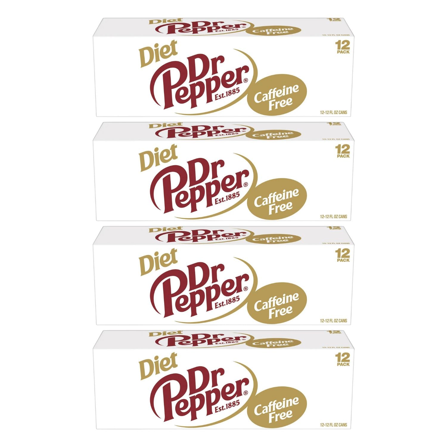 Dr Pepper Diet Caffeine Free Soda 48 Cans - 4, 12 Packs