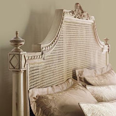 french cane rattan carved bed