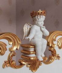 Carved Cherub & Palm Tree 4 Poster Bed Double