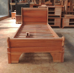 simple mahogany single sleigh bed