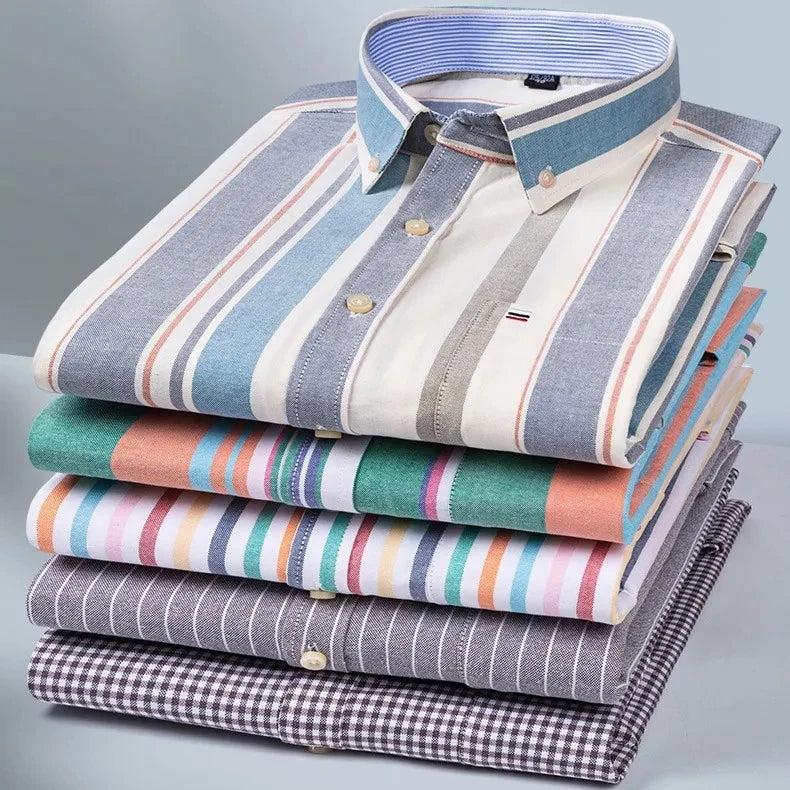 Camisa Masculina Listrada Color Manga Longa 8