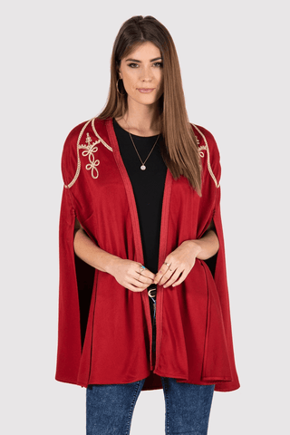 red velour cape jacket
