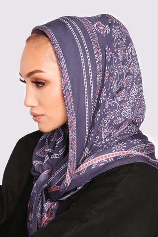 purple silk head scarf