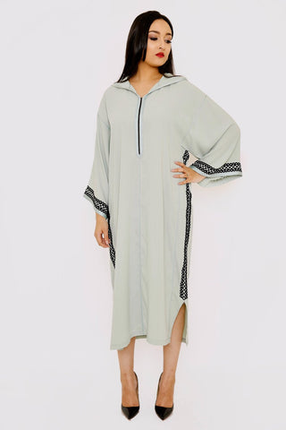 soft green hooded dress