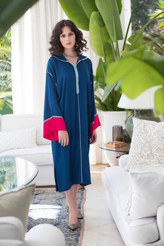 blue djellaba kaftan dress