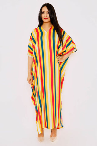 stripe kaftan dress