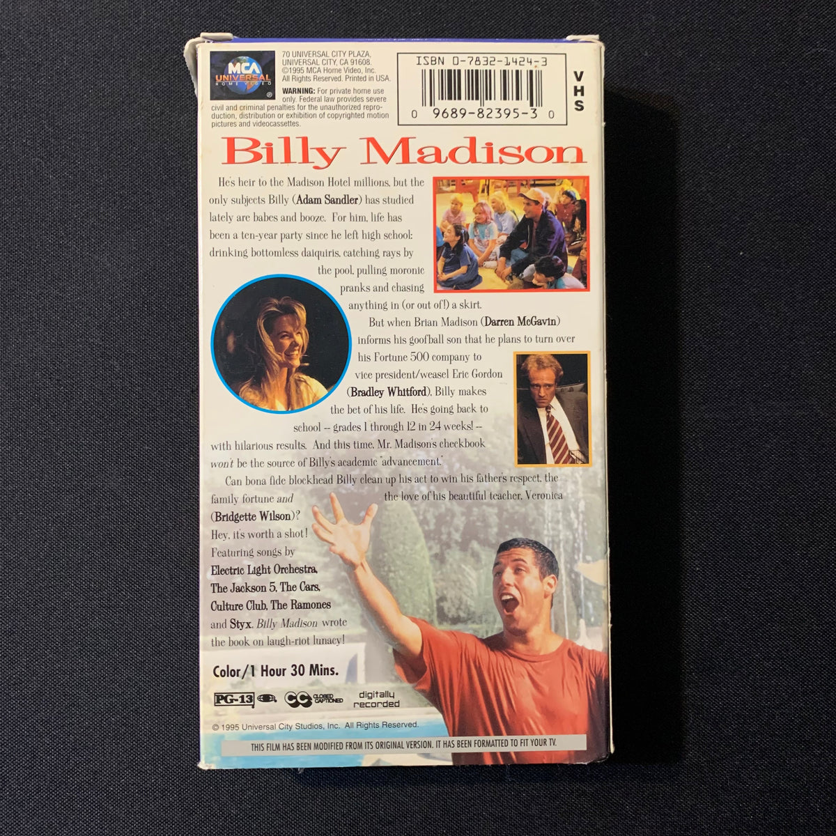 VHS Billy Madison (1995) Adam Sandler, Darren McGavin, Bradley Whitfor ...