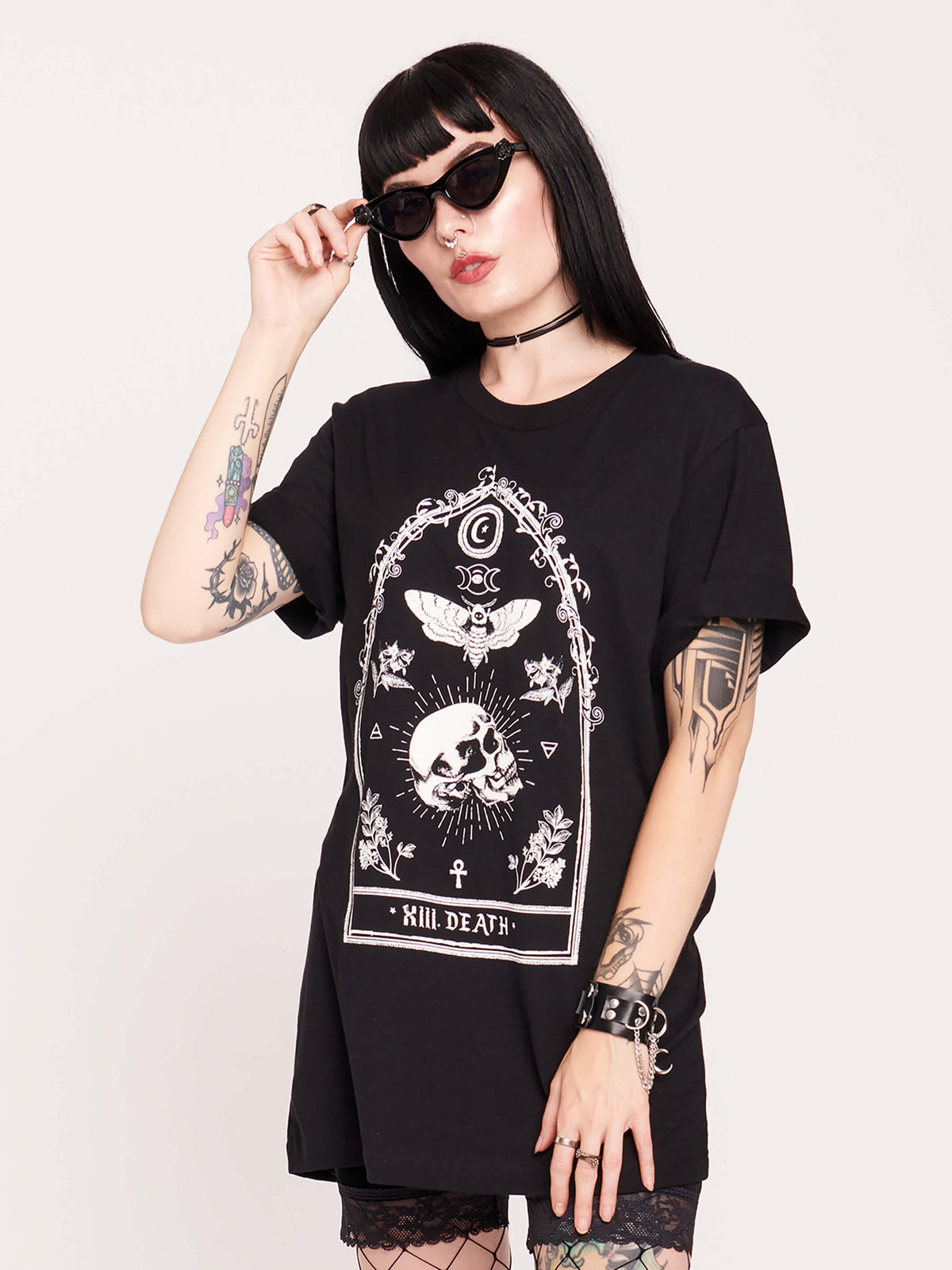 Tarot Skull T-shirt - Midnight Hour
