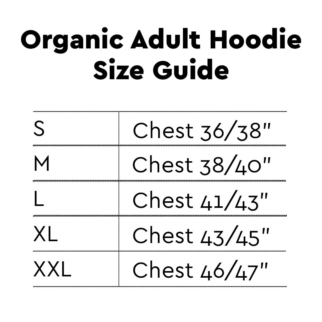 Born Free Hoodies Size Chart