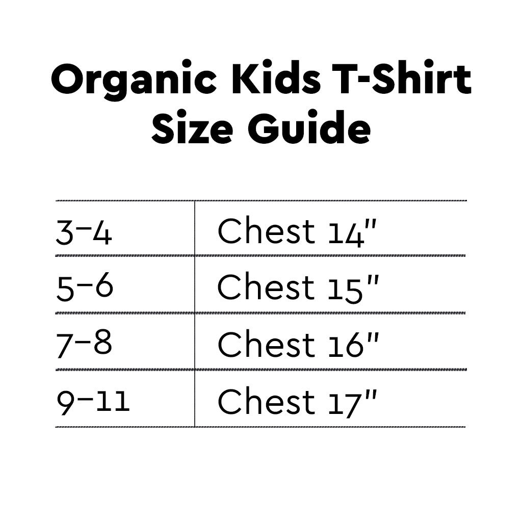 Kids T-Shirt Size Chart