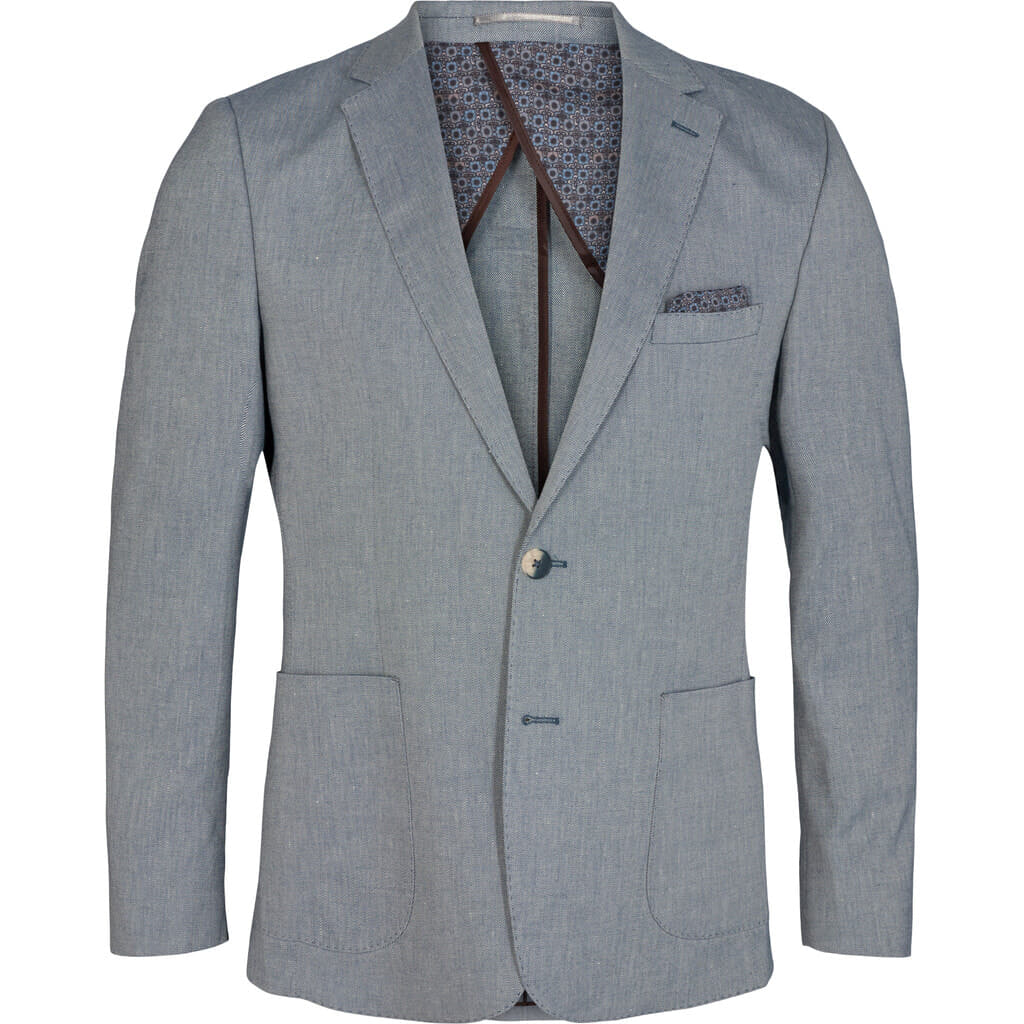 Billede af Saint Stretch Blazer i Hør - MBL Mid Blue - str 27