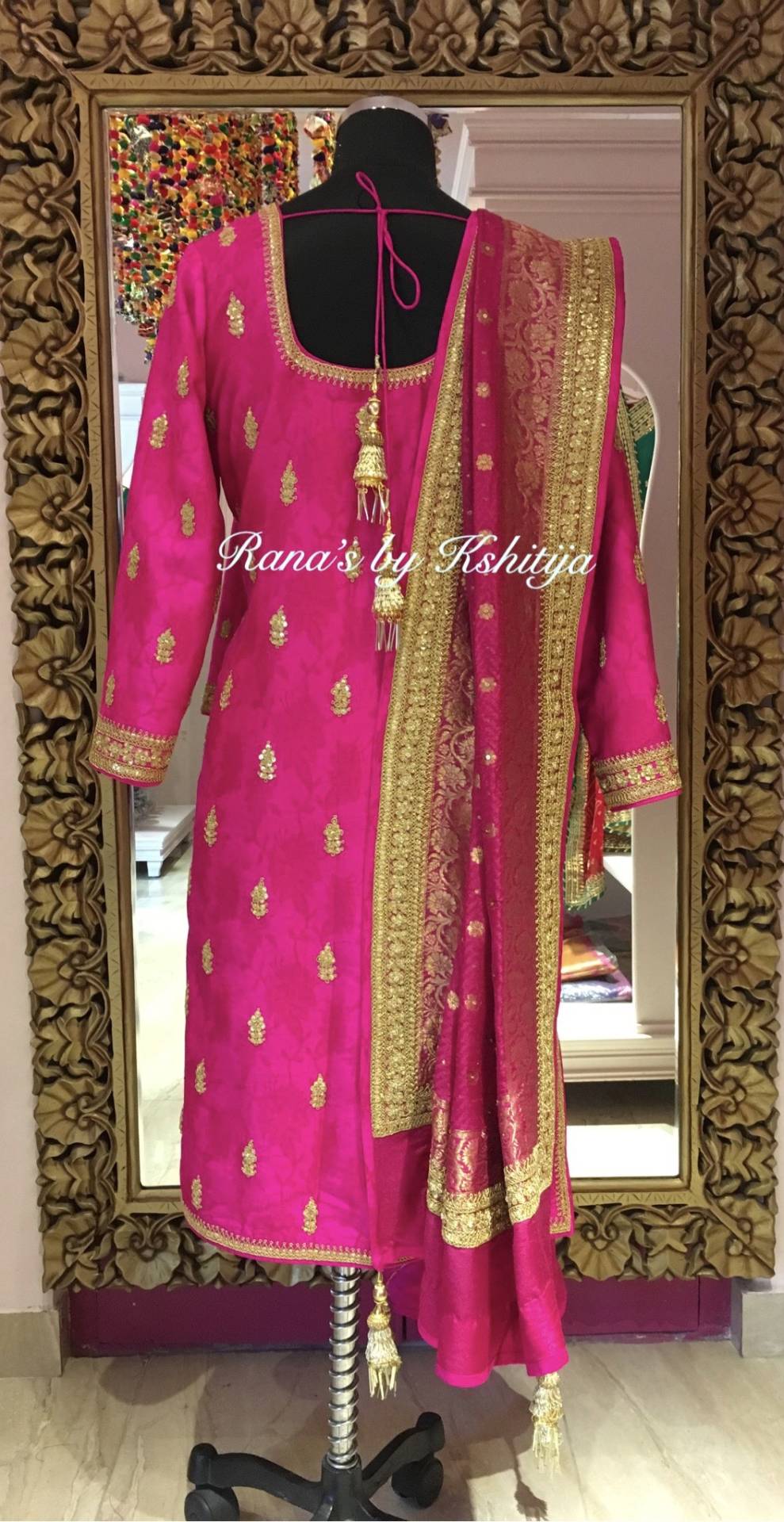 Gorgeous Pink Chudidar Suit Dupatta in Marodi Handwork ...