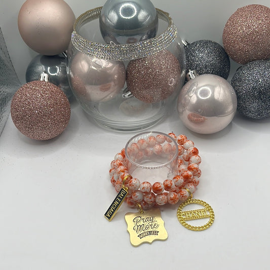 Set of three Bangles with Designer Inspired Charms (rose gold)