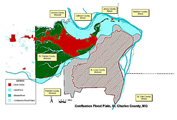 Urban sprawl in St. Charles and St. Louis Counties.