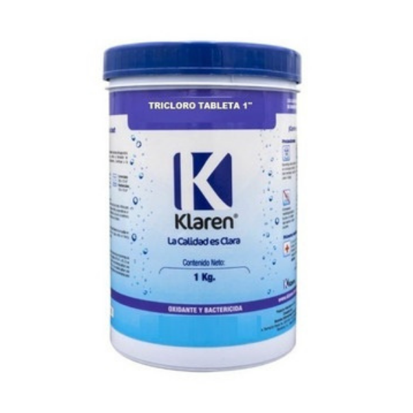 Tricloro Tableta 1 PuLG Para Alberca Marca Klaren 1 Kg — FILTRASTORE