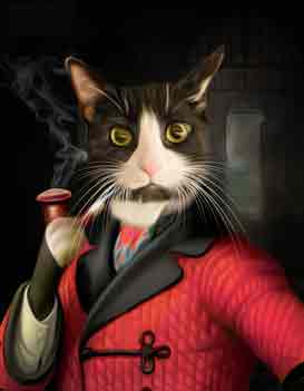 cat in a smoking jacket