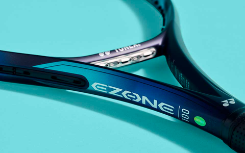 Closeup of Exone tennis racquet by Yonex