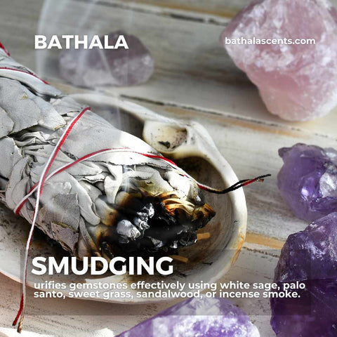 Crystal Cleansing with Smudging: Delve into the ancient practice of smudging using sage, palo santo, and other cleansing tools. Our comprehensive guide covers preparation, the smudging process, and safety considerations.