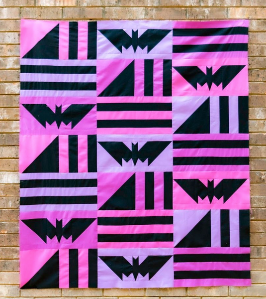 Batty Bats Quilt Pattern in Pink and Purple