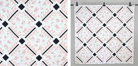 focal focus fabric flamingo quilt design