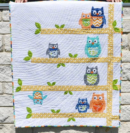 Owl Panel Quilt made easy using pre-printed fabric - Pieced Brain