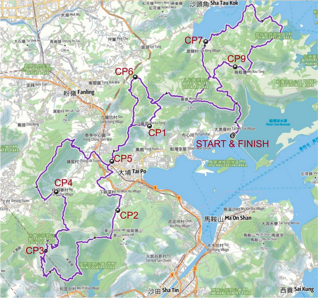 TNF100 Race course map