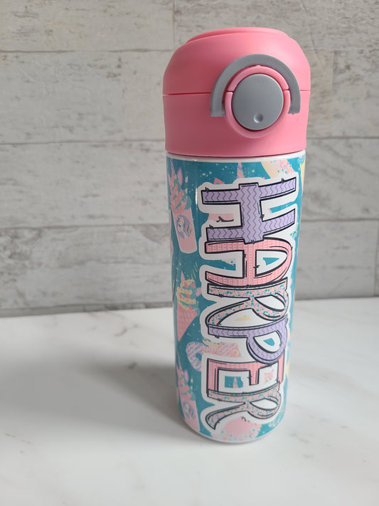 Personalized Kids Water Bottle 12 oz - Unicorn