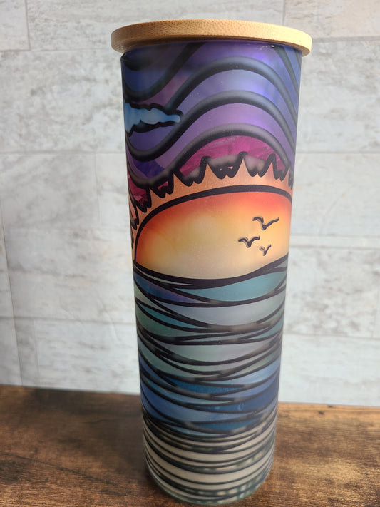 Colorful Frosted Glass Tumbler