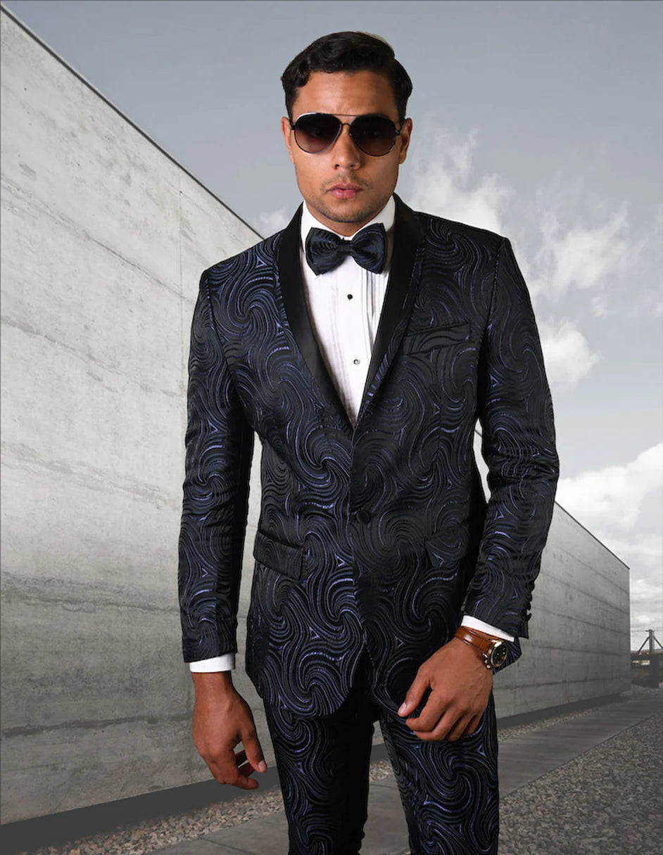 Mens Navy Blue Wedd… - image
