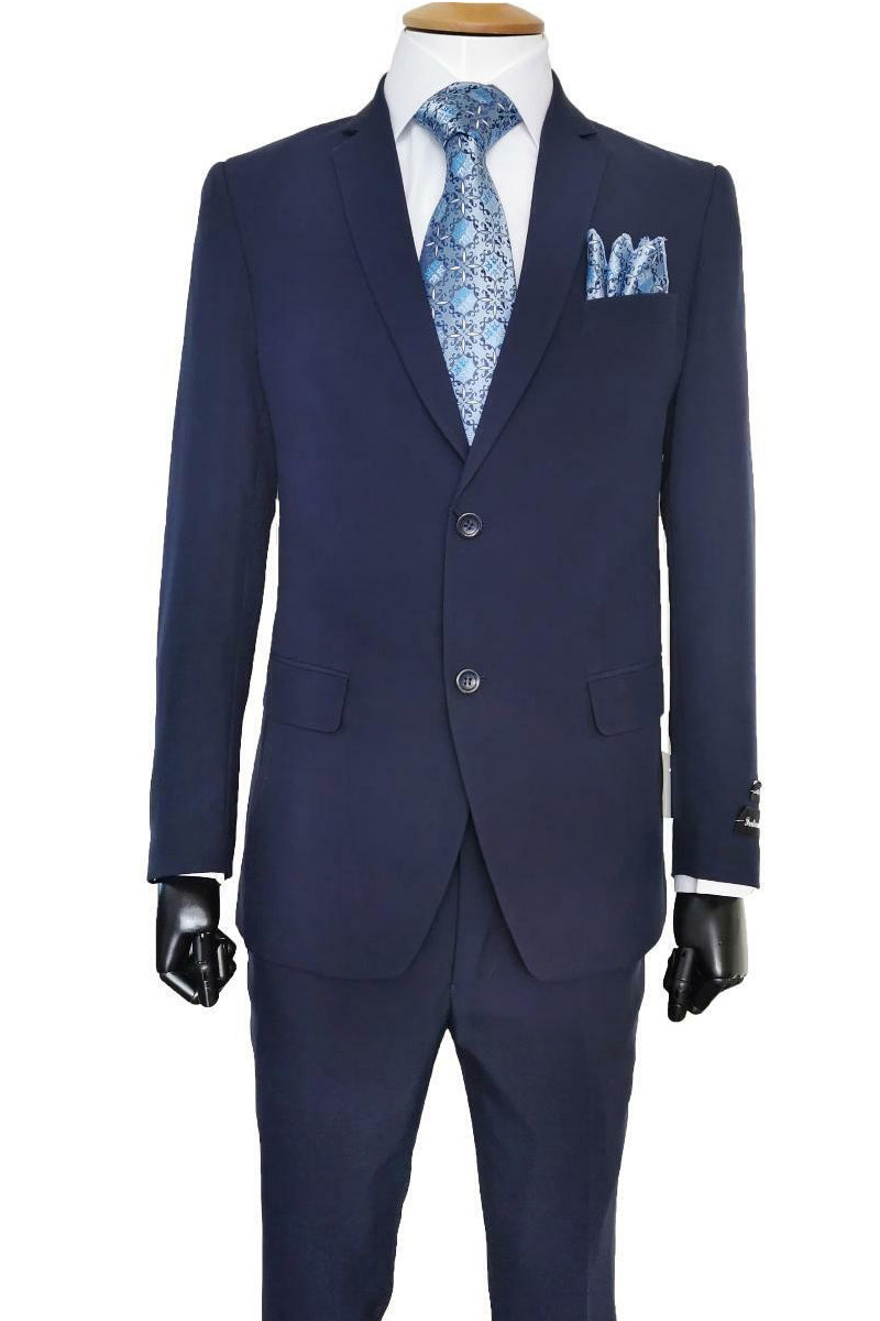 "Navy Slim Fit Popl… - image