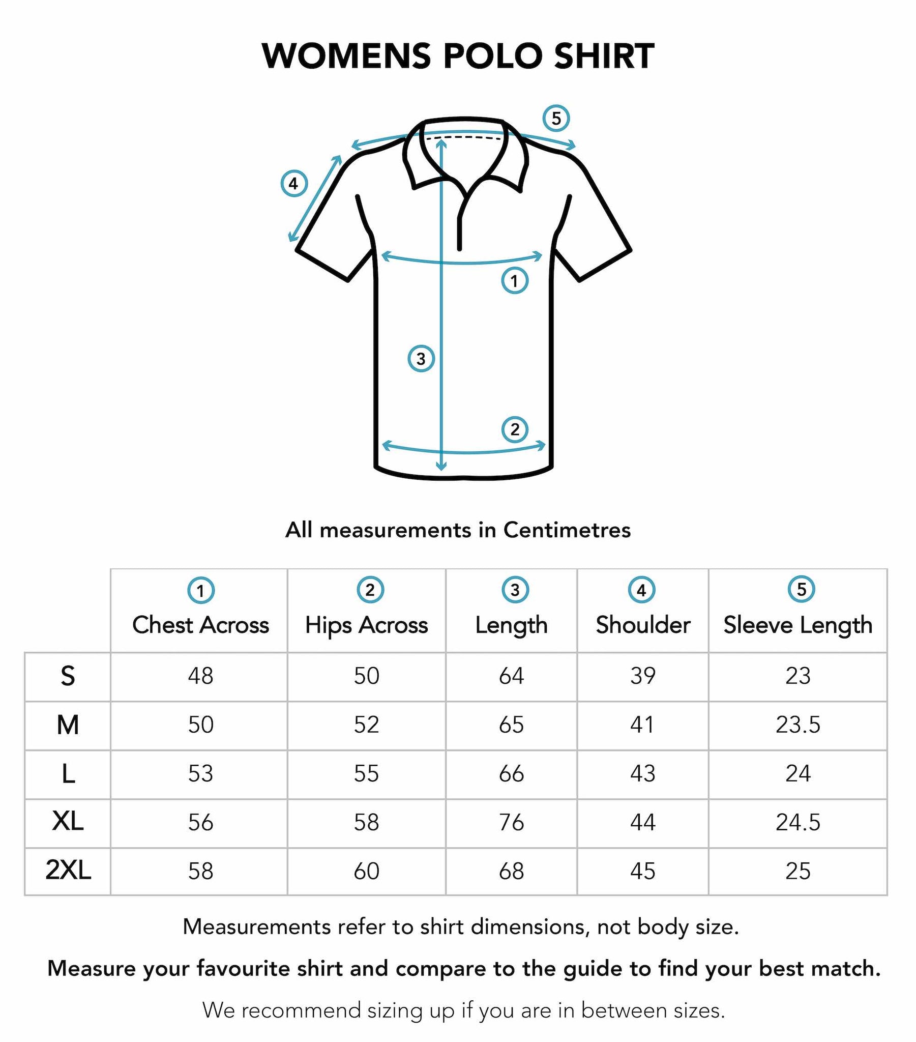 Womens Polo Shirt Size Chart – Island Style Clothing