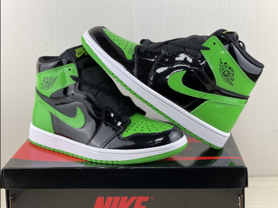 green and black air jordans 1