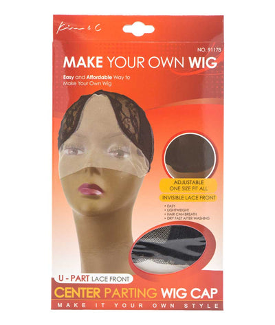 MAGIC DIY WIG Center Parting U-Part Wig CAP BLACK Full Size Adjustable  Strap NEW