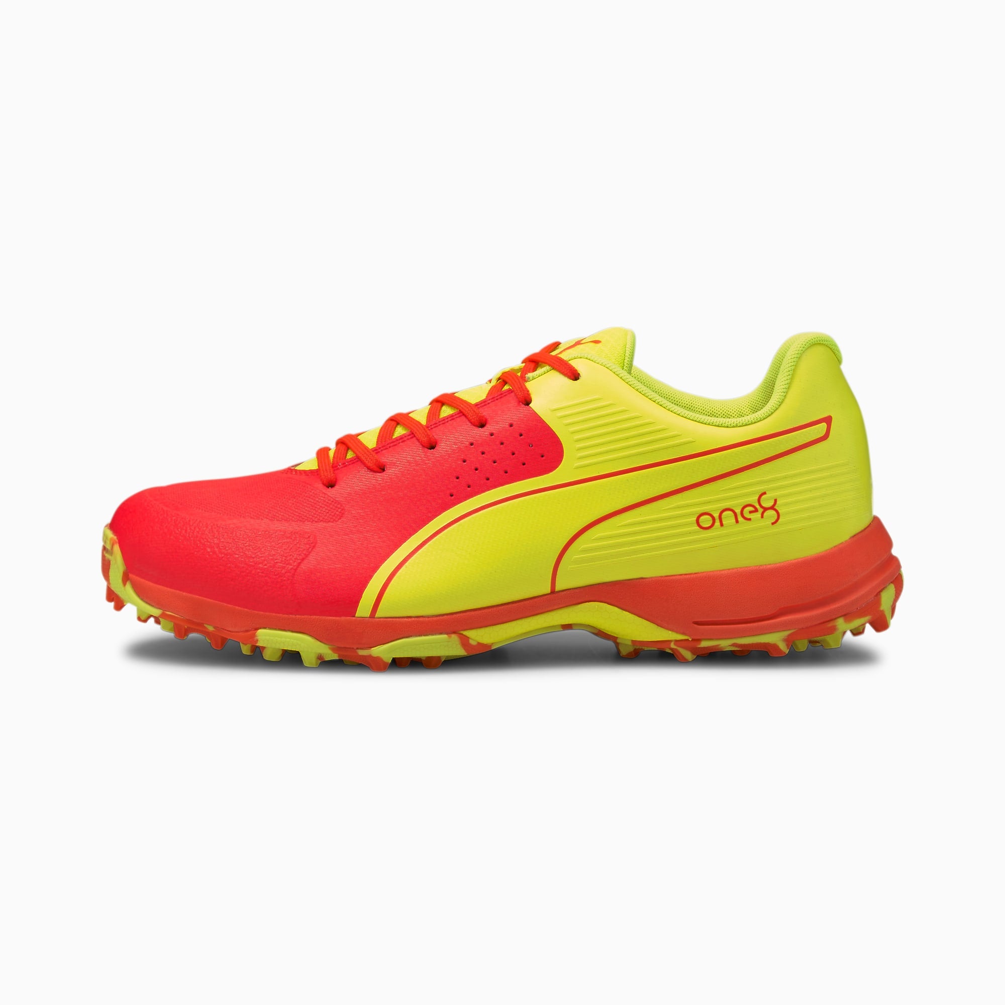 puma orange cricket shoes