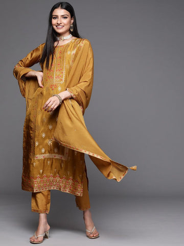 Designer Jacquard work Kurta Set With Dupatta