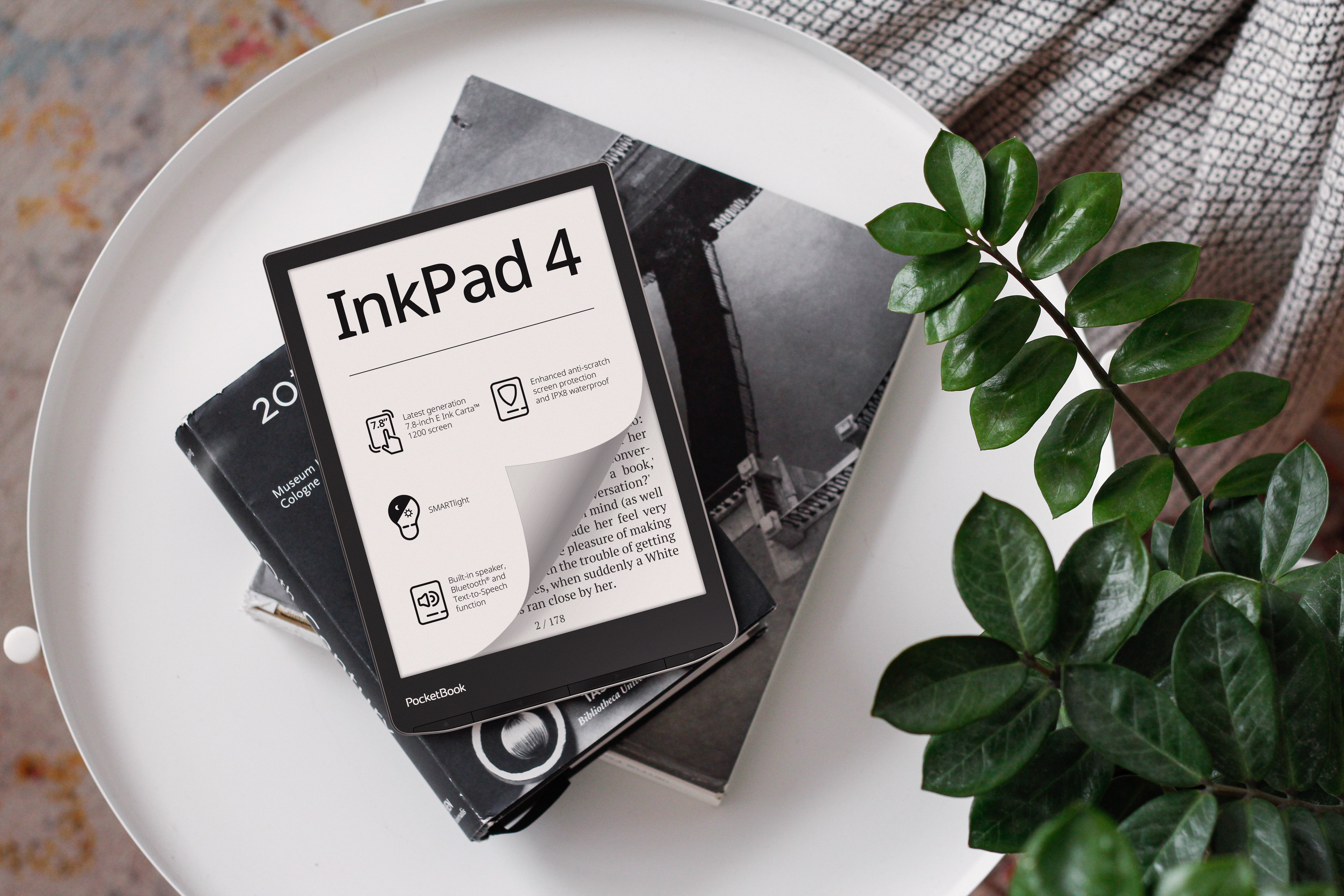 eBook  PocketBook Inkpad Lite, 9.7, HD+, 150 ppp, 8 GB, G-Sensor,  SmartLight, Wi-Fi, Gris