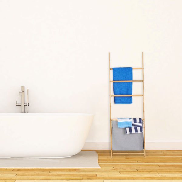 relaxDays Bamboo Towel Rack with Hamper