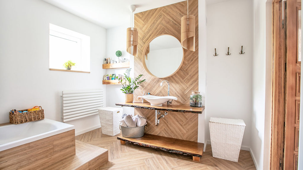 SCANDI / NORDIC DESIGN BAMBOO BATHROOM ACCESSORIES