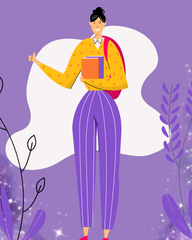 Girl in purple pants on empath article - omega vibe tribe
