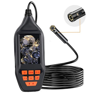 Hard Wire 5.5mm Dual Lens HD 1080P Industrial Endoscope 3-inch Screen Borescope 8+1 LED Waterproof Inspection Camera - crelectro