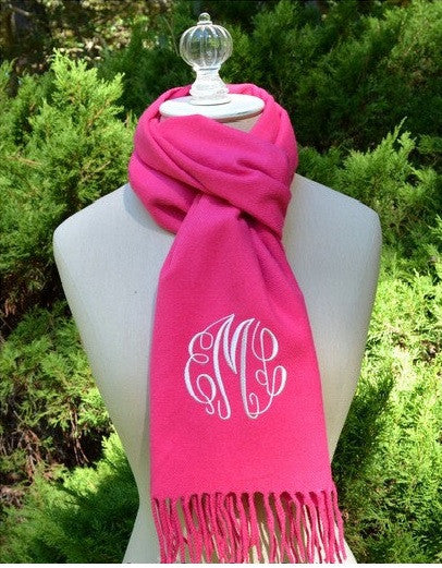 monogrammed cashmere scarf