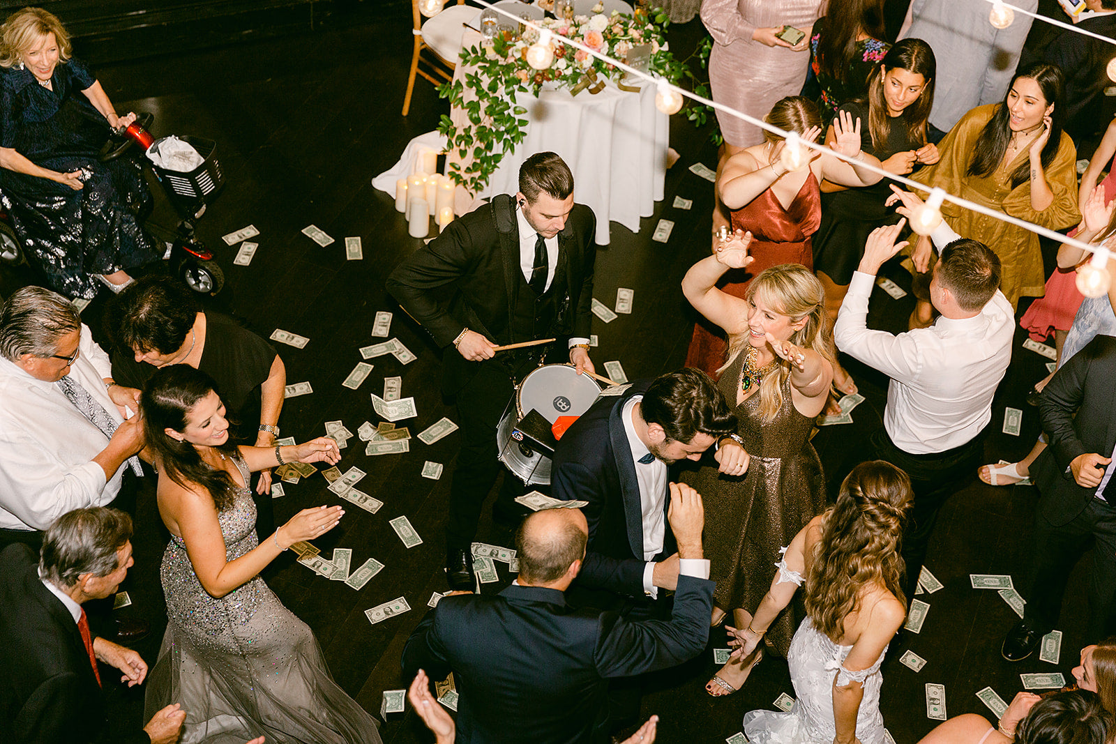 traditional greek dollar dance to married couple