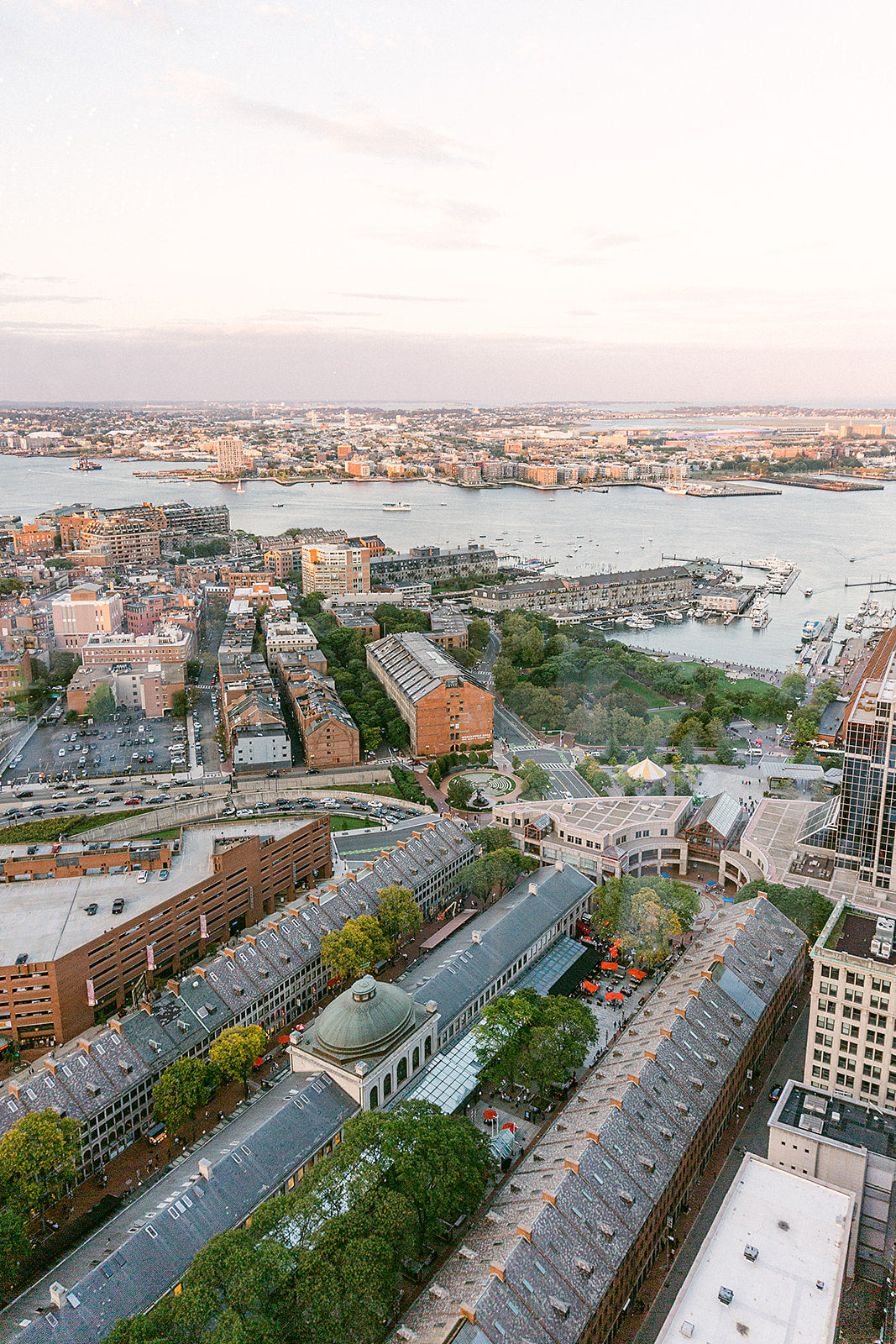 view of boston waterfront from venue window at state room