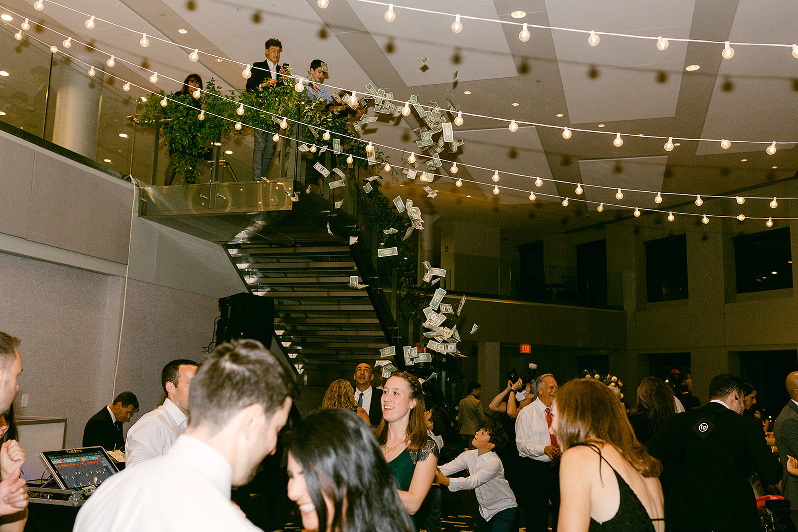 traditional greek sirtaki dance at the state room with money in the air