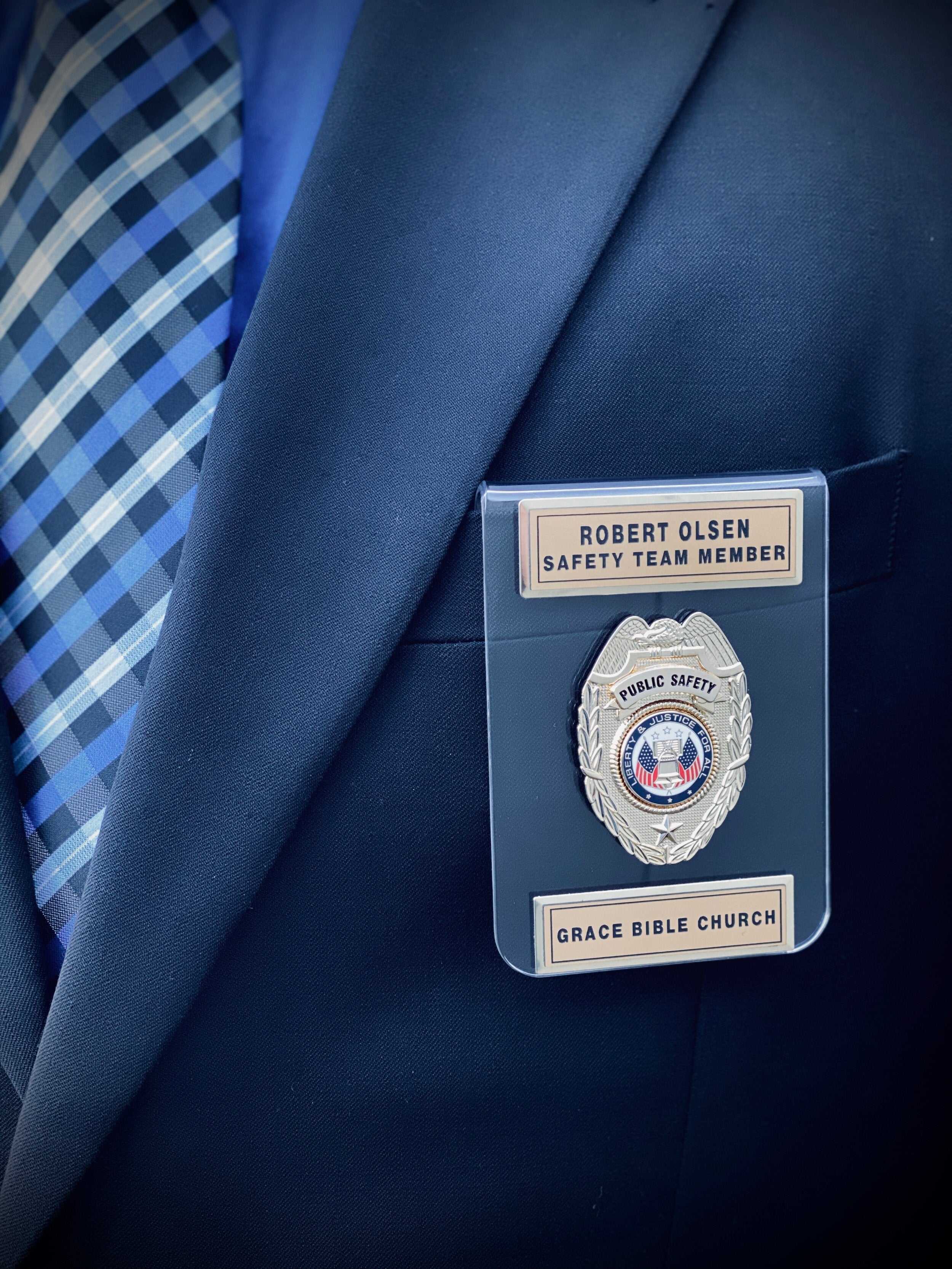 Public Safety Standard Shield (Acrylic Holder) | Chaplain Badge