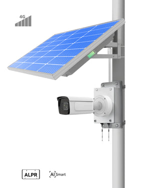 (GO SOLO LPR)Commercial Solar Power Camera KIT with License Plate Recognition - Linovision Global Store