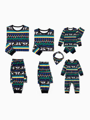 Xmas Light And Reindeer Pattern Family Matching Pajama Set - Original Pajamas